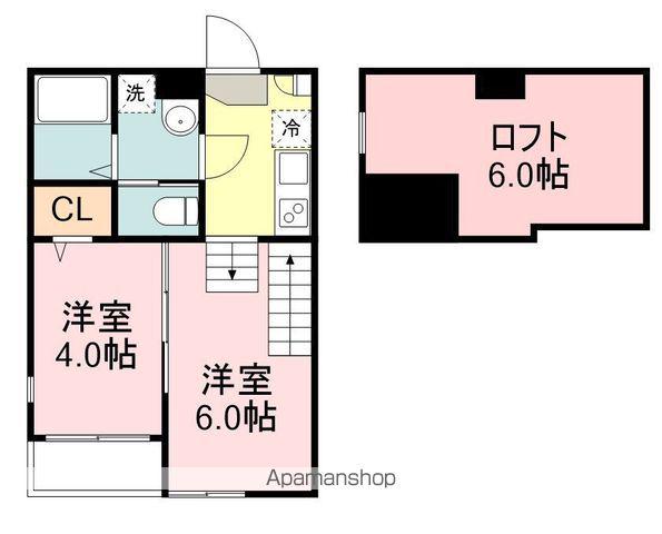 ルミエール青葉(2K/1階)の間取り写真