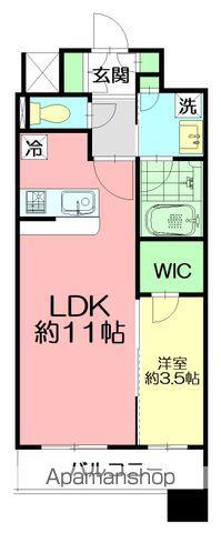 プラハ湘南藤沢ブリエ(1LDK/14階)の間取り写真