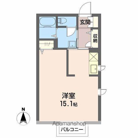 トレジャーハウスA棟B棟(ワンルーム/2階)の間取り写真