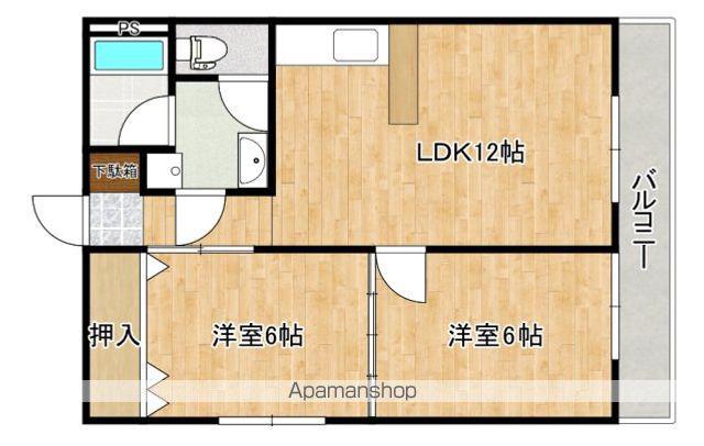 コーポ代(2LDK/2階)の間取り写真