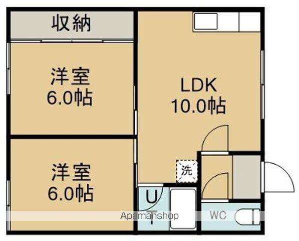 池田アパート(2LDK/2階)の間取り写真