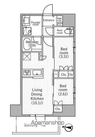 NIDO MINOWA(2LDK/3階)の間取り写真