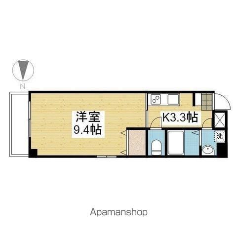 GRACE緑町(1K/7階)の間取り写真