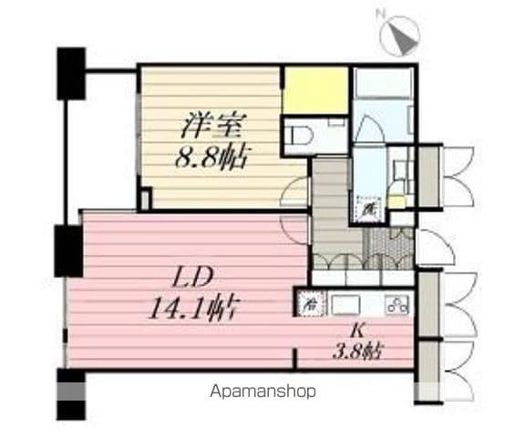 Dマークス西新宿タワー(1LDK/22階)の間取り写真