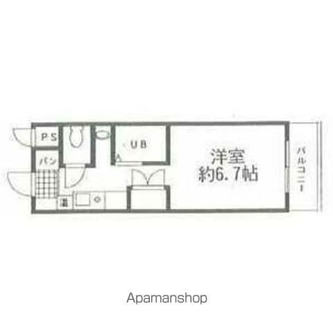 ペルレシュロスPARTⅧ(1K/4階)の間取り写真