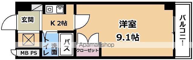 BEL PALAZZO(1K/4階)の間取り写真