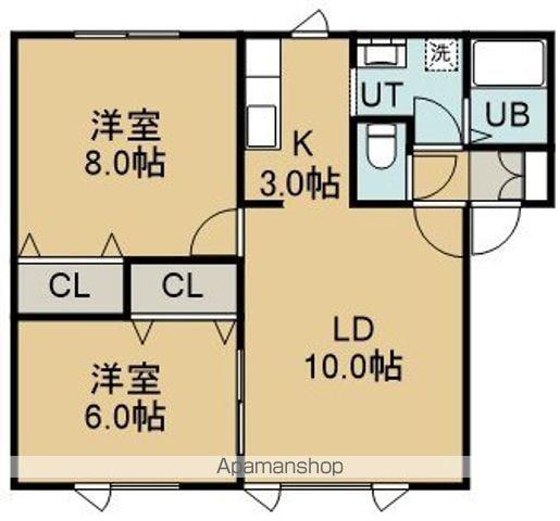 M&Mコート富岡(2LDK/2階)の間取り写真