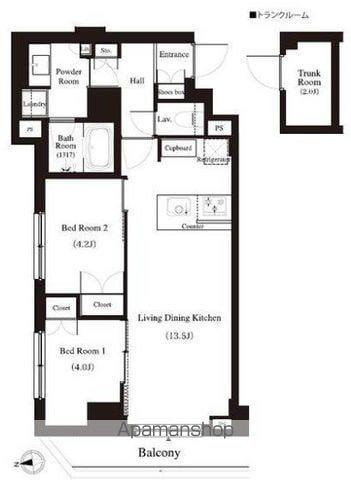 アーバンパーク江古田の森(2LDK/4階)の間取り写真