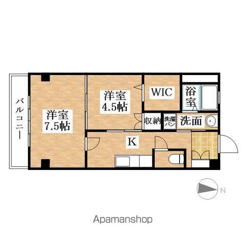 アルカディア(2K/1階)の間取り写真