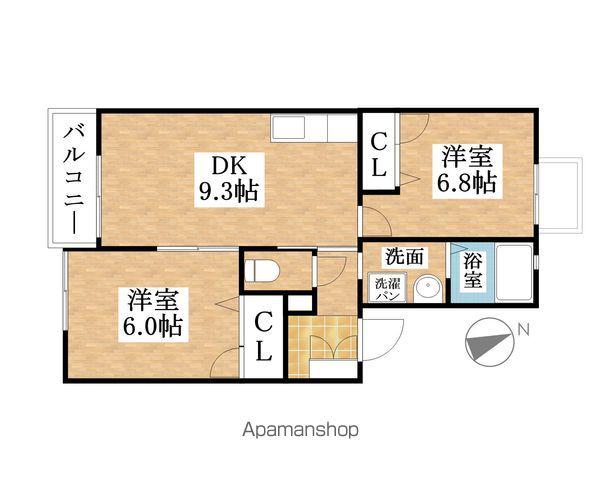 グランコート(2DK/1階)の間取り写真