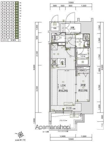 グランフォーレ久留米駅プレミア(1LDK/10階)の間取り写真