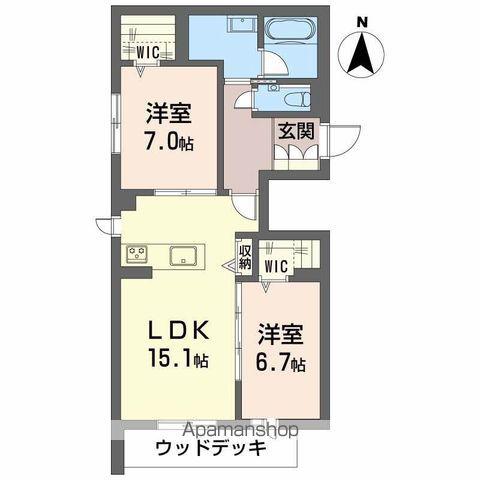 リラ グリシーヌ(2LDK/1階)の間取り写真