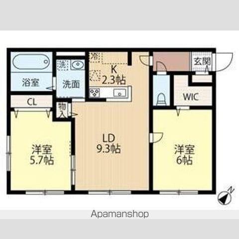 しののめムトウ(2LDK/5階)の間取り写真