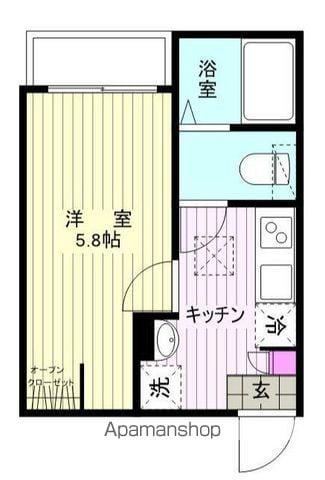 アネックスガーデン馬橋(1K/1階)の間取り写真