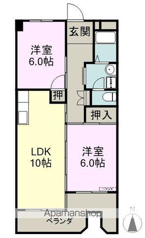 岐陽コーポレーション(2LDK/4階)の間取り写真