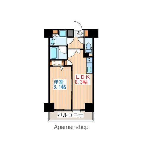 グランドロアール仙台西公園(1LDK/7階)の間取り写真