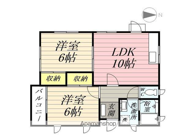 ロワジール緑園(2DK/2階)の間取り写真