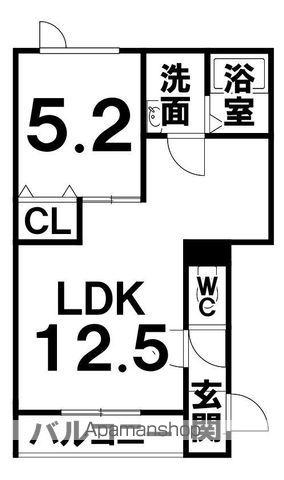 ピアチェーレ大通公園(1LDK/2階)の間取り写真