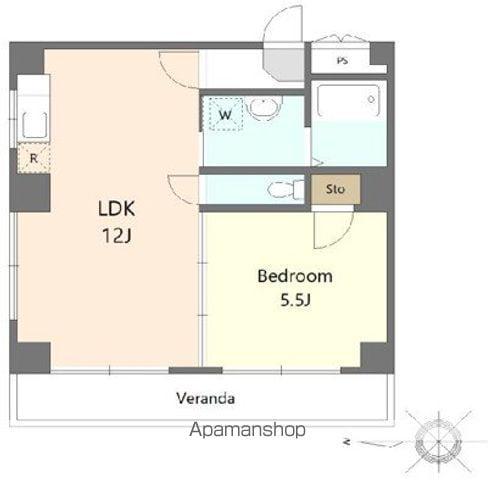 プラーズ南池袋(1LDK/2階)の間取り写真