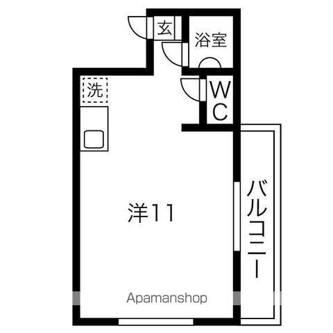 ハイツAK(ワンルーム/3階)の間取り写真