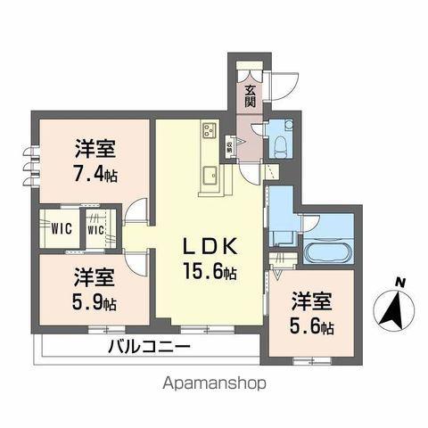 AMI COURT OHRI(3LDK/3階)の間取り写真