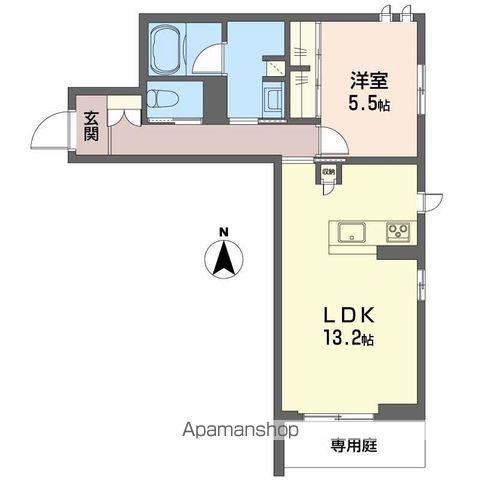 ロイヤルグランコート虎丸(1LDK/1階)の間取り写真