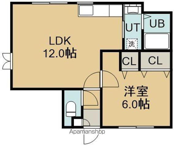 パークサイドB(1LDK/3階)の間取り写真