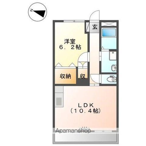 フローラルコート(1LDK/2階)の間取り写真