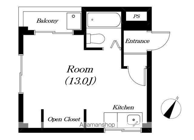 大津クリエイトマンション(1DK/2階)の間取り写真