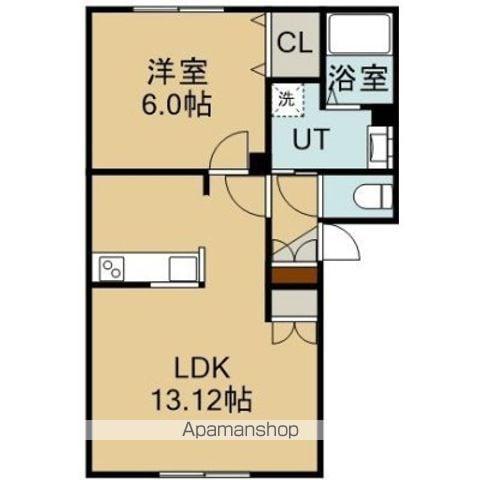リビングタウン山の手F(1LDK/2階)の間取り写真
