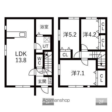 MEZY前九年Ⅰ(3LDK/1階)の間取り写真