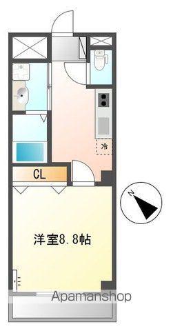 ヴィラージュ葦の前(1K/1階)の間取り写真