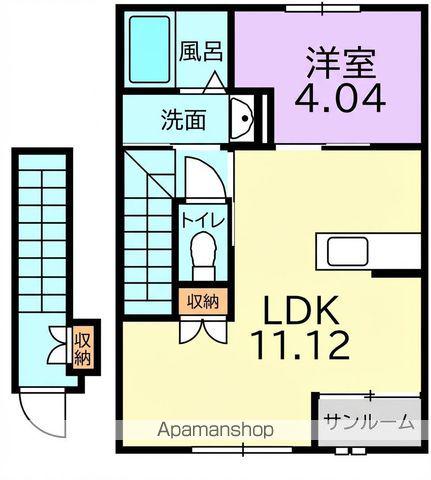 ブラン ルリエ(1LDK/2階)の間取り写真