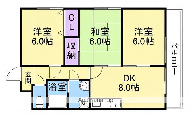 ラフィーネ黒田(3LDK/2階)の間取り写真