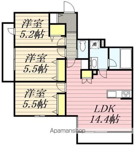 NAKASU(3LDK/3階)の間取り写真