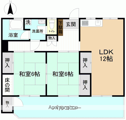 マンション結城(2LDK/2階)の間取り写真