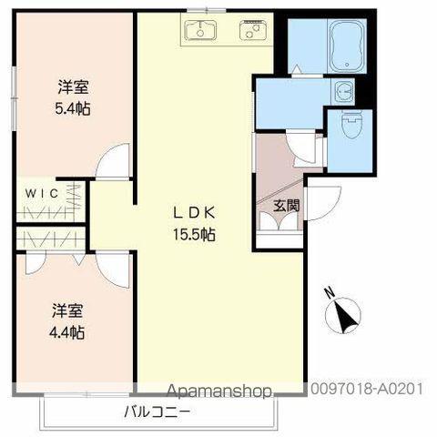 アンソレイユ(2LDK/2階)の間取り写真