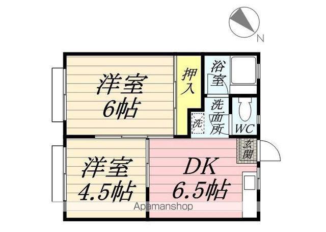 北鎌倉グリーンハイツ1(2DK/2階)の間取り写真