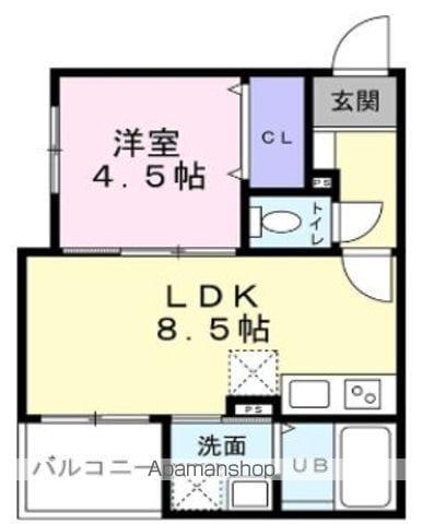 EIJU富士見台駅前(1LDK/1階)の間取り写真