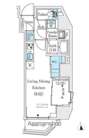 プライムブリス新御徒町(1LDK/4階)の間取り写真