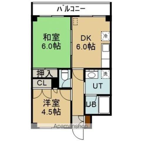 湯川パレス(2DK/5階)の間取り写真