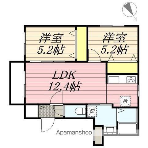 フリージア 栄通(2LDK/1階)の間取り写真