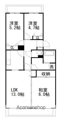 コートウィステリア(3LDK/1階)の間取り写真