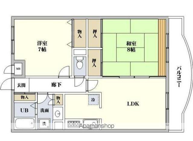 アベニール(2LDK/4階)の間取り写真