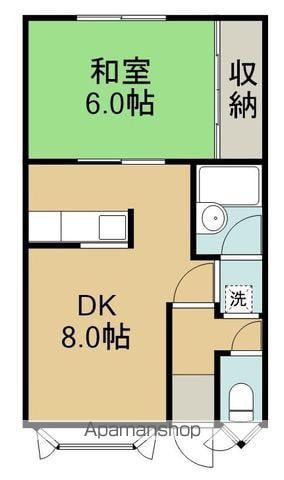 榎本第2桧荘(1DK/3階)の間取り写真