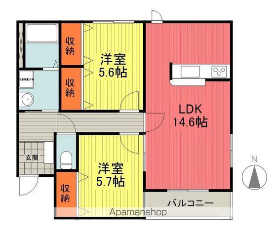 ドルチェ・カーサ新町(2LDK/3階)の間取り写真