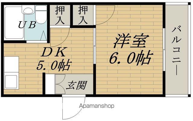 サンハイツ岡本(1DK/3階)の間取り写真