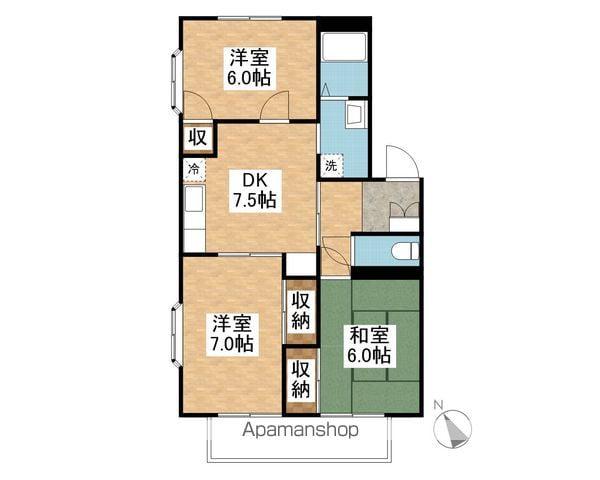 萬寿シティA(3DK/2階)の間取り写真