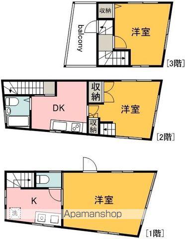 京王電鉄京王線 多磨霊園駅 徒歩2分 3階建 築26年(3DK)の間取り写真