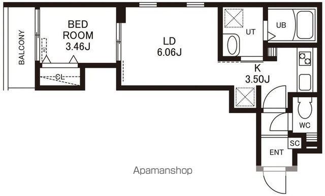 CHERIM南福岡Ⅵ(1LDK/2階)の間取り写真